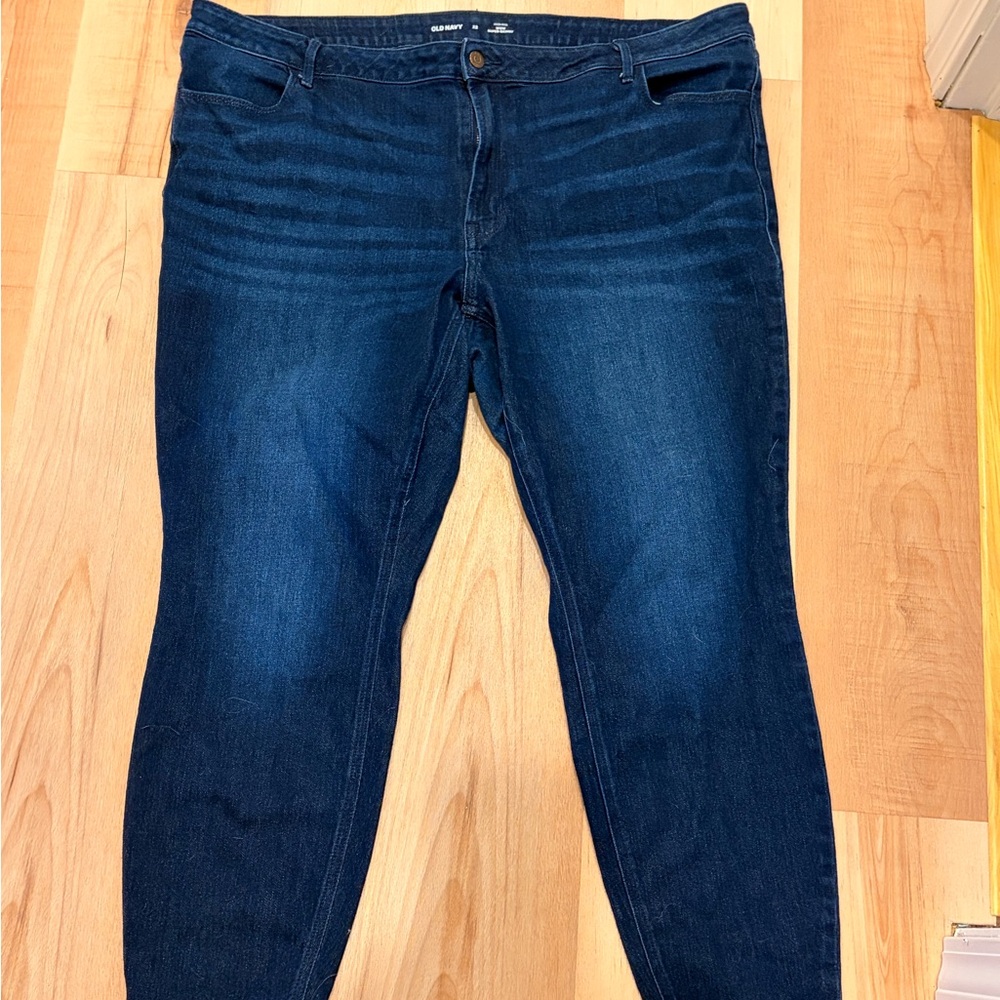 Old Navy Women's High-Rise Wow Super Skinny Dark Blue Jeans Plus Size